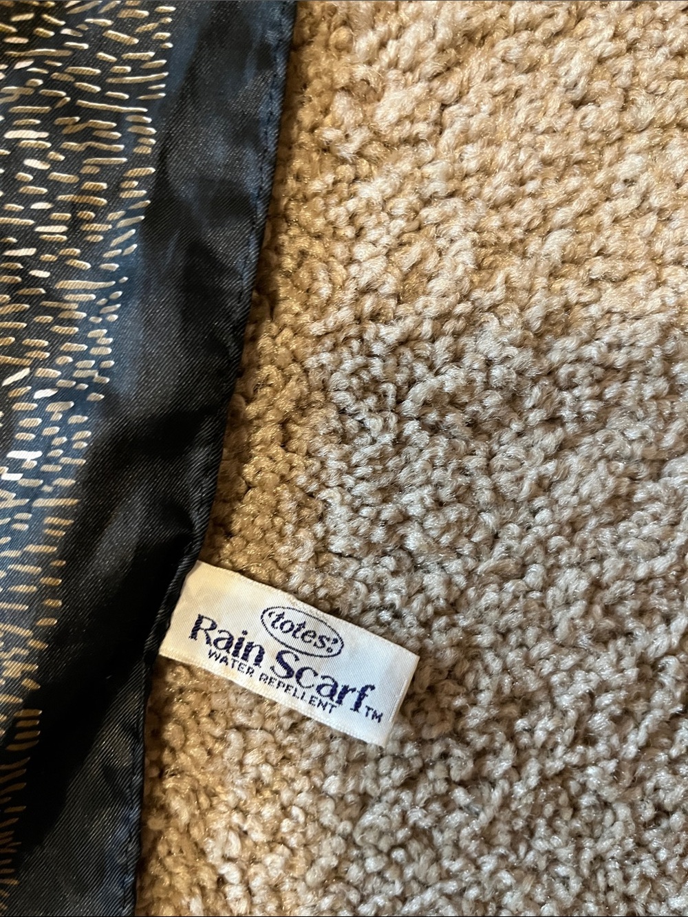 totes Rain Scarf in Black with Gold Accents - Picture 2 of 6